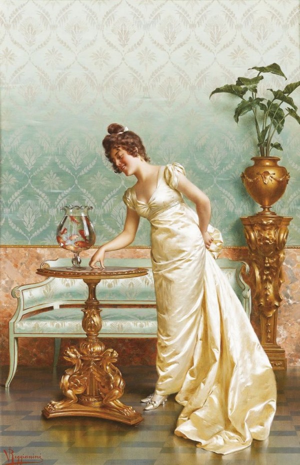 Admiring the goldfish by Vittorio Reggianini